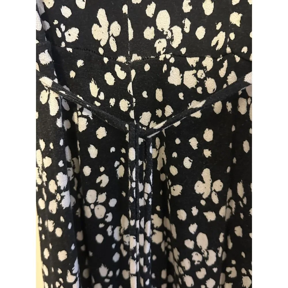 Free People Long Sleeve V-Neck Wrap Maxi Dress Animal Print Size 6